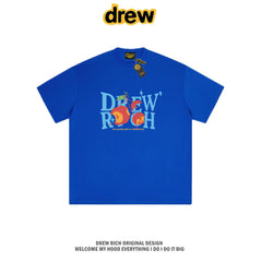 Drew Rich light blue Peach Graphic Heavyweight Cotton Unisex T-shirt