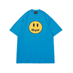 Drew House Mascot Smiley Tee, Bright Cyan Blue