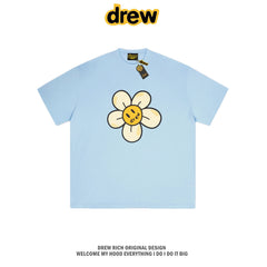 Drew House Daisy Smiley Graphic Oversized Cotton T-Shirt, Baby Blue