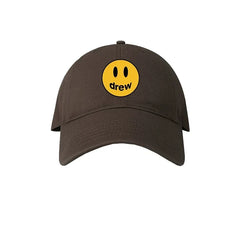 Drew House Smiley Face Baseball Cap, Dark Brown