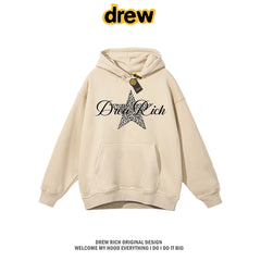 Drew Rich Apricot Leopard Star Graphic Unisex Hooded Sweatshirt