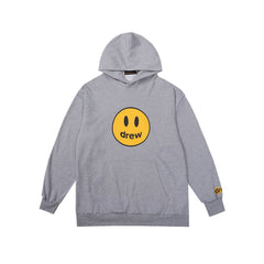 Drew House Mascot Smiley Logo Gray Unisex Oversized Fleece Hoodie