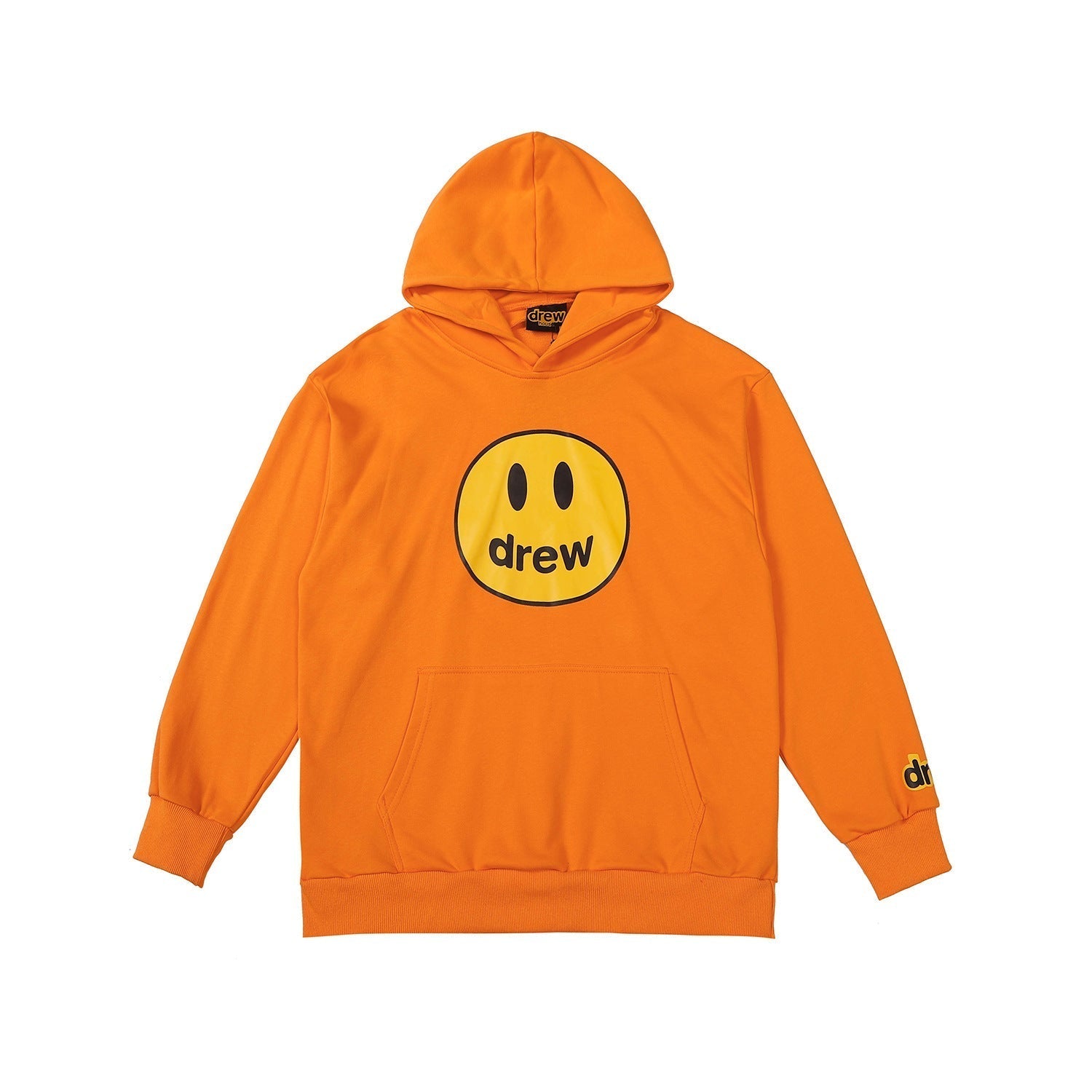 Drew House Mascot Smiley Logo Orange Unisex Oversized Fleece Hoodie
